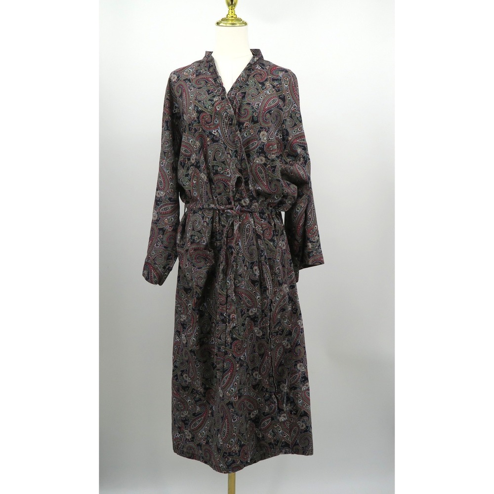 Jeremy Slade International Men Paisley Robe Cotton 1X-2X Big Made in USA Lounger